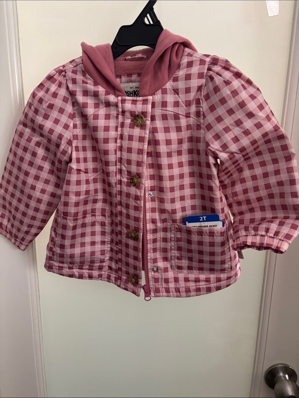 OshKosh B'gosh Pink Gingham Hooded Raincoat